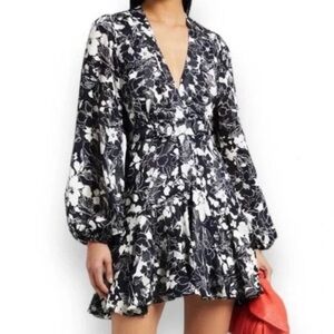 Alexis “Neala” Black and White Mini Dress Long Sleeve